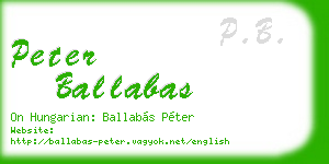 peter ballabas business card