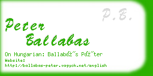 peter ballabas business card